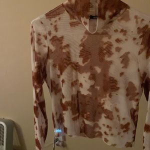 A Jolie & Joy sheer cow print shirt